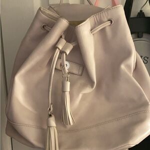 Chic Beige Drawstring Bag